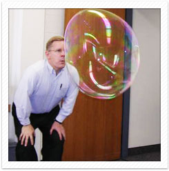 Dr. Dorff Blowing a bubble